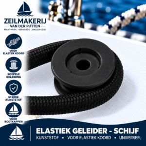 Kunststof koordklem voor 8 mm elastisch koord Zwart