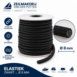 Elastiek zwart Ø 8 mm