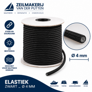 Elastiek zwart Ø 4 mm