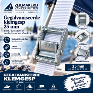Metalen klemgesp 25 mm – zilverkleurig