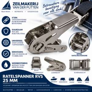 RVS Ratelspanner – 25 mm – tot 800 kg
